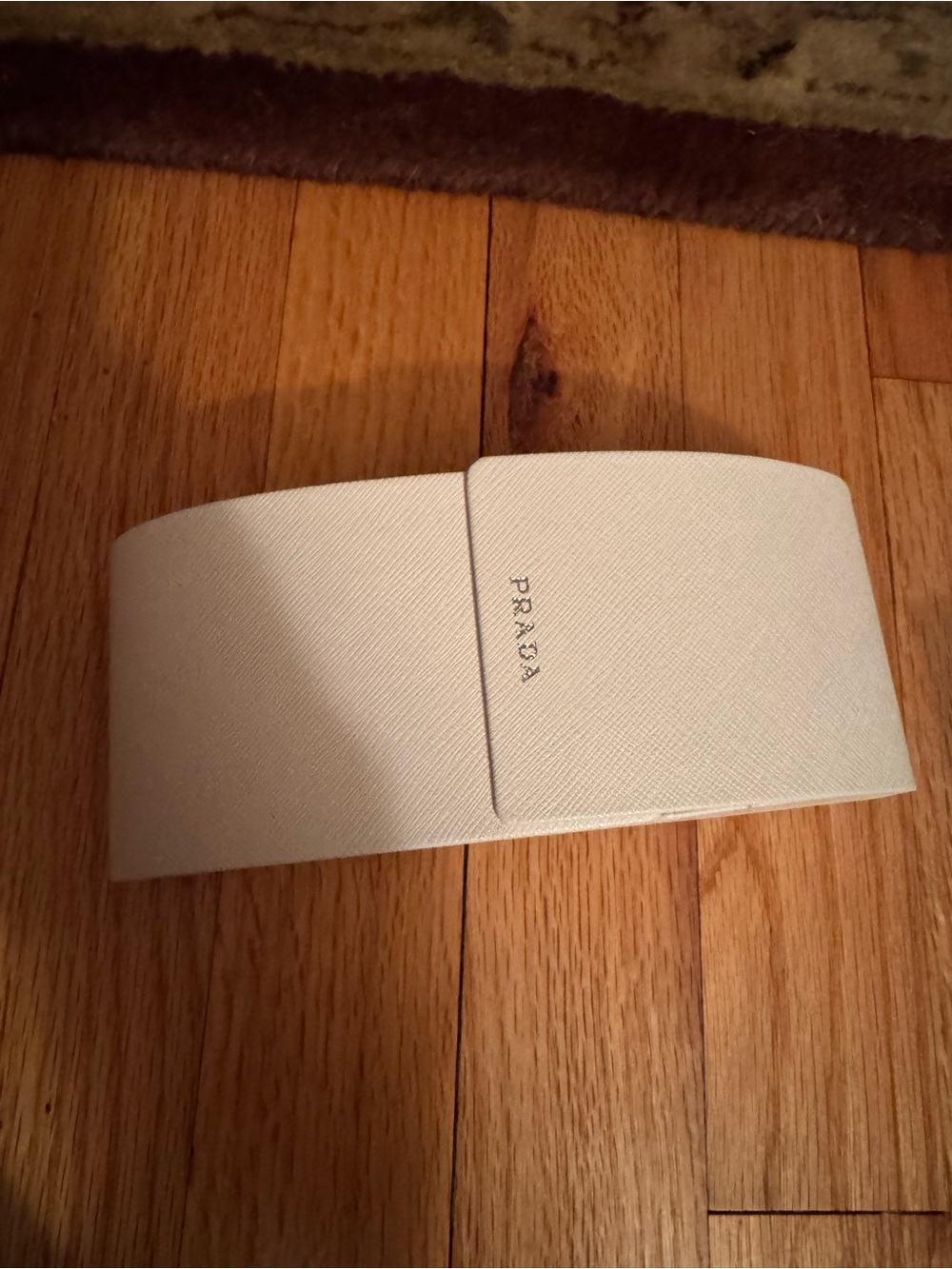Prada Cream Saffiano Leather Sunglasses Case